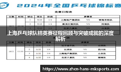上海乒乓球队精英赛征程回顾与突破成就的深度解析